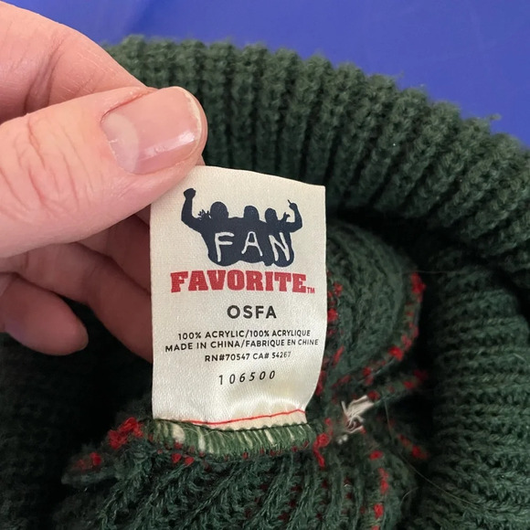 Minnesota Wild Beanie - OSFA - red and green striped - Picture 3 of 5
